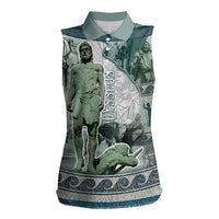 Odysseus King Of Ithaca Women Sleeveless Polo Shirt Ancient Greek Statue Mosaic Classic Mythology Art