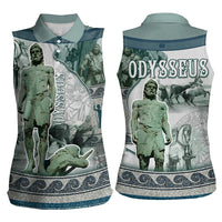 Odysseus King Of Ithaca Women Sleeveless Polo Shirt Ancient Greek Statue Mosaic Classic Mythology Art