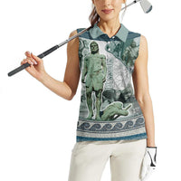 Odysseus King Of Ithaca Women Sleeveless Polo Shirt Ancient Greek Statue Mosaic Classic Mythology Art