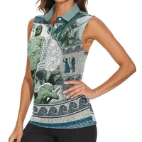 Odysseus King Of Ithaca Women Sleeveless Polo Shirt Ancient Greek Statue Mosaic Classic Mythology Art