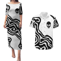 Skull Couples Matching Puletasi Dress and Hawaiian Shirt Born To Die - Wonder Print Shop