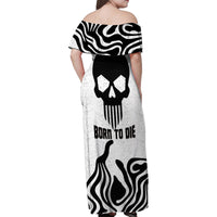 Skull Family Matching Off Shoulder Maxi Dress and Hawaiian Shirt Born To Die - Wonder Print Shop