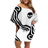 Skull Family Matching Off Shoulder Short Dress and Hawaiian Shirt Born To Die - Wonder Print Shop