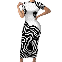 Skull Short Sleeve Bodycon Dress Born To Die - Wonder Print Shop