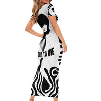 Skull Short Sleeve Bodycon Dress Born To Die - Wonder Print Shop