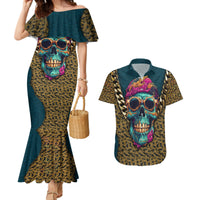 Skull Gang Couples Matching Mermaid Dress and Hawaiian Shirt Sic Transit Gloria Mundi - Wonder Print Shop