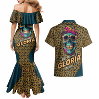 Skull Gang Couples Matching Mermaid Dress and Hawaiian Shirt Sic Transit Gloria Mundi - Wonder Print Shop