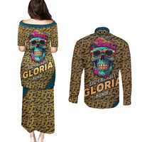 Skull Gang Couples Matching Puletasi Dress and Long Sleeve Button Shirts Sic Transit Gloria Mundi - Wonder Print Shop
