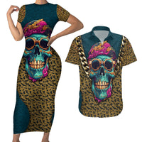 Skull Gang Couples Matching Short Sleeve Bodycon Dress and Hawaiian Shirt Sic Transit Gloria Mundi - Wonder Print Shop