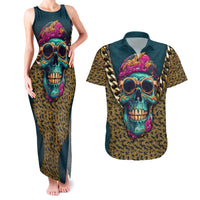 Skull Gang Couples Matching Tank Maxi Dress and Hawaiian Shirt Sic Transit Gloria Mundi - Wonder Print Shop