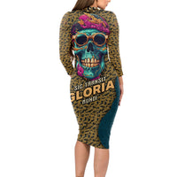 Skull Gang Long Sleeve Bodycon Dress Sic Transit Gloria Mundi - Wonder Print Shop