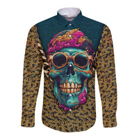 Skull Gang Long Sleeve Button Shirt Sic Transit Gloria Mundi - Wonder Print Shop