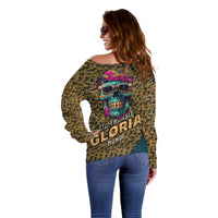 Skull Gang Off Shoulder Sweater Sic Transit Gloria Mundi - Wonder Print Shop