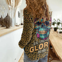 Skull Gang Women Casual Shirt Sic Transit Gloria Mundi - Wonder Print Shop