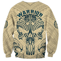Polynesian Sweatshirt Warrior Skull with Tribal Patterns Tattoo Design - Wonder Print Shop