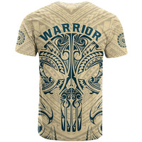Polynesian T Shirt Warrior Skull with Tribal Patterns Tattoo Design - Wonder Print Shop
