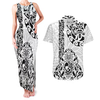 Hawaii Couples Matching Tank Maxi Dress and Hawaiian Shirt with Polynesian Turtle - Wonder Print Shop