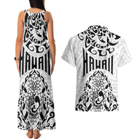 Hawaii Couples Matching Tank Maxi Dress and Hawaiian Shirt with Polynesian Turtle - Wonder Print Shop