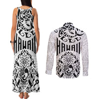 Hawaii Couples Matching Tank Maxi Dress and Long Sleeve Button Shirts with Polynesian Turtle - Wonder Print Shop
