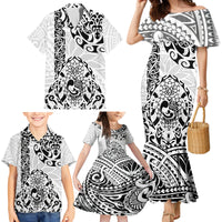 Hawaii Family Matching Mermaid Dress and Hawaiian Shirt with Polynesian Turtle - Wonder Print Shop