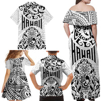 Hawaii Family Matching Off Shoulder Maxi Dress and Hawaiian Shirt with Polynesian Turtle - Wonder Print Shop