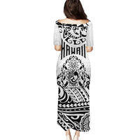 Hawaii Family Matching Puletasi Dress and Hawaiian Shirt with Polynesian Turtle - Wonder Print Shop