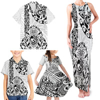 Hawaii Family Matching Tank Maxi Dress and Hawaiian Shirt with Polynesian Turtle - Wonder Print Shop