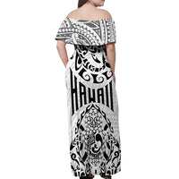 Hawaii Off Shoulder Maxi Dress with Polynesian Turtle - Wonder Print Shop