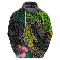 Polynesian Hoodie Whales and Compass Gradient Pattern - Wonder Print Shop