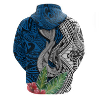 Polynesian Hoodie Whale Pattern and Hibiscus Flowers - Wonder Print Shop