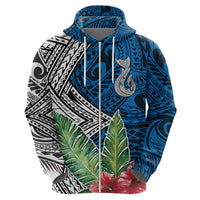 Polynesian Hoodie Whale Pattern and Hibiscus Flowers - Wonder Print Shop