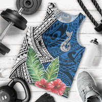 Polynesian Men Tank Top Whale Pattern and Hibiscus Flowers - Wonder Print Shop