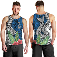 Polynesian Men Tank Top Whale Pattern and Hibiscus Flowers - Wonder Print Shop