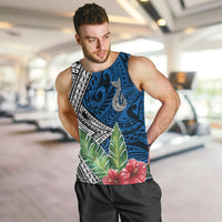 Polynesian Men Tank Top Whale Pattern and Hibiscus Flowers - Wonder Print Shop