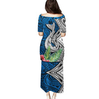 Polynesian Puletasi Whale Pattern and Hibiscus Flowers - Wonder Print Shop