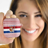 Netherlands Christmas AirPods Case with Sinterklaas Horse Dutch Flag and Festive Knit Pattern - Wonder Print Shop
