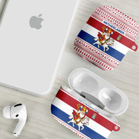 Netherlands Christmas AirPods Case with Sinterklaas Horse Dutch Flag and Festive Knit Pattern - Wonder Print Shop