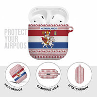 Netherlands Christmas AirPods Case with Sinterklaas Horse Dutch Flag and Festive Knit Pattern - Wonder Print Shop