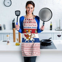 Netherlands Christmas Apron with Sinterklaas Horse Dutch Flag and Festive Knit Pattern - Wonder Print Shop