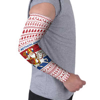 Netherlands Christmas Arm Sleeves with Sinterklaas Horse Dutch Flag and Festive Knit Pattern - Wonder Print Shop