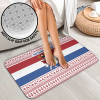 Netherlands Christmas Bathroom Set with Sinterklaas Horse Dutch Flag and Festive Knit Pattern - Wonder Print Shop