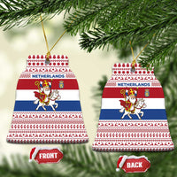 Netherlands Christmas Ceramic Ornament with Sinterklaas Horse Dutch Flag and Festive Knit Pattern - Wonder Print Shop