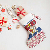 Netherlands Christmas Stocking with Sinterklaas Horse Dutch Flag and Festive Knit Pattern - Wonder Print Shop