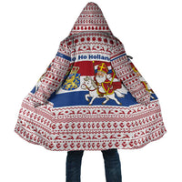 Netherlands Christmas Cloak with Sinterklaas Horse Dutch Flag and Festive Knit Pattern - Wonder Print Shop