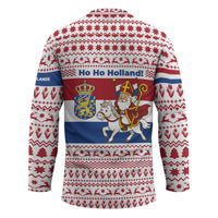 Netherlands Christmas Hockey Jersey with Sinterklaas Horse Dutch Flag and Festive Knit Pattern - Wonder Print Shop