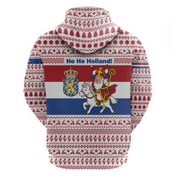 Netherlands Christmas Hoodie with Sinterklaas Horse Dutch Flag and Festive Knit Pattern - Wonder Print Shop