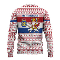 Netherlands Christmas Ugly Christmas Sweater with Sinterklaas Horse Dutch Flag and Festive Knit Pattern - Wonder Print Shop