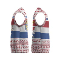 Netherlands Christmas Knitted V-Neck Vest with Sinterklaas Horse Dutch Flag and Festive Knit Pattern - Wonder Print Shop