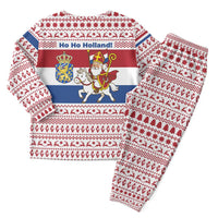 Netherlands Christmas Pajama Set with Sinterklaas Horse Dutch Flag and Festive Knit Pattern - Wonder Print Shop
