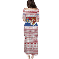 Netherlands Christmas Puletasi with Sinterklaas Horse Dutch Flag and Festive Knit Pattern - Wonder Print Shop